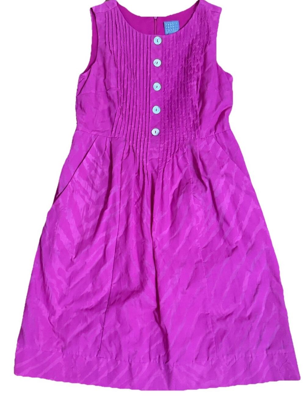 RABBIT RABBIT RABBIT DESIGNS Women’s Pink Midi Dress Fit & Flare Cotton Blend 8